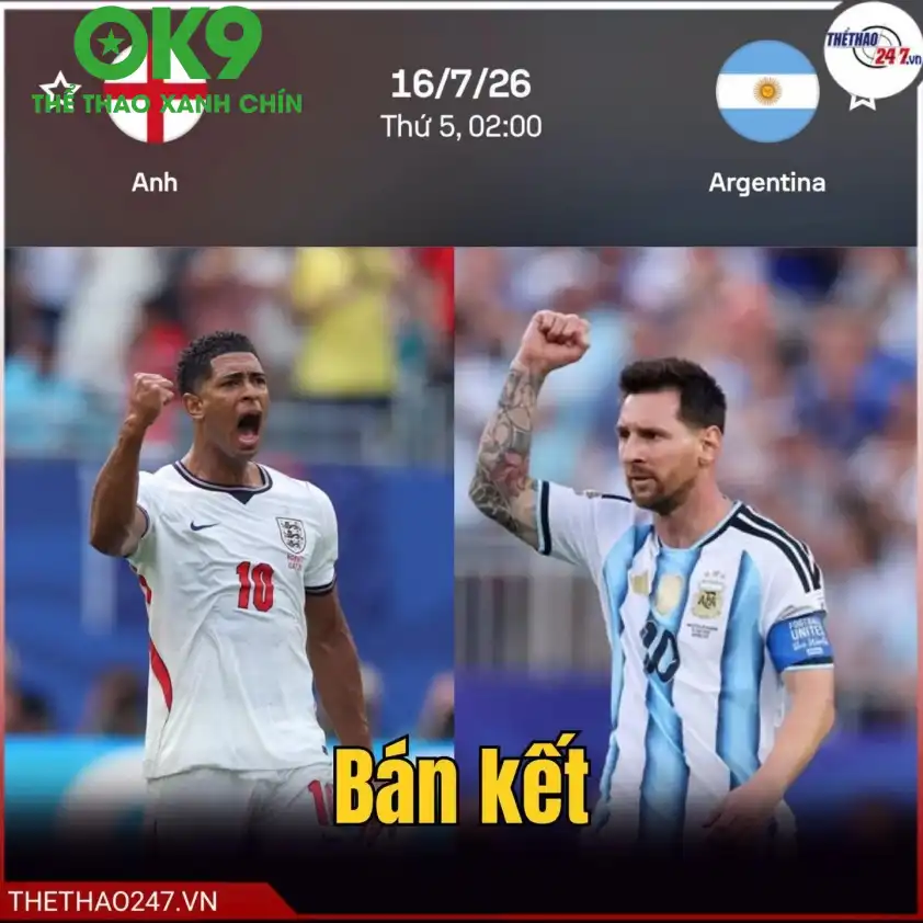 Trận cầu tâm điểm giữa Anh và Argentina Tuyển Anh và Argentina đối đầu tại World Cup